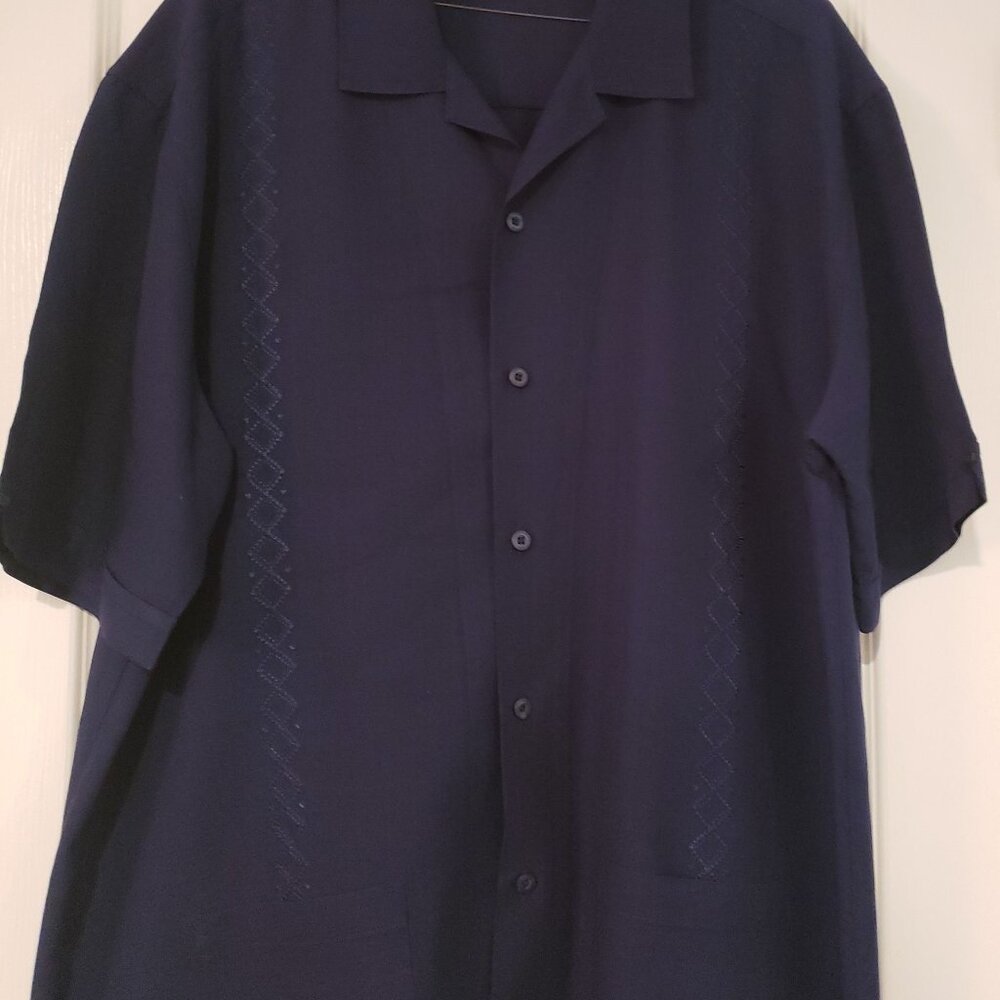 Deep Blue Button-Down Shirt